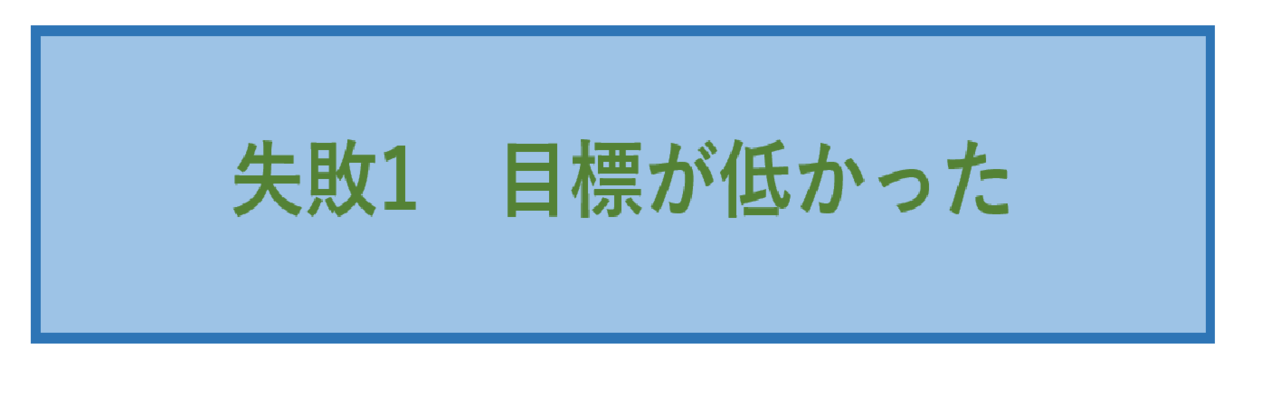 失敗1 目標が低かった
