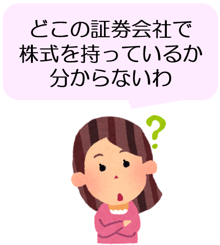 どこの証券会社で株式を持っているか分からない