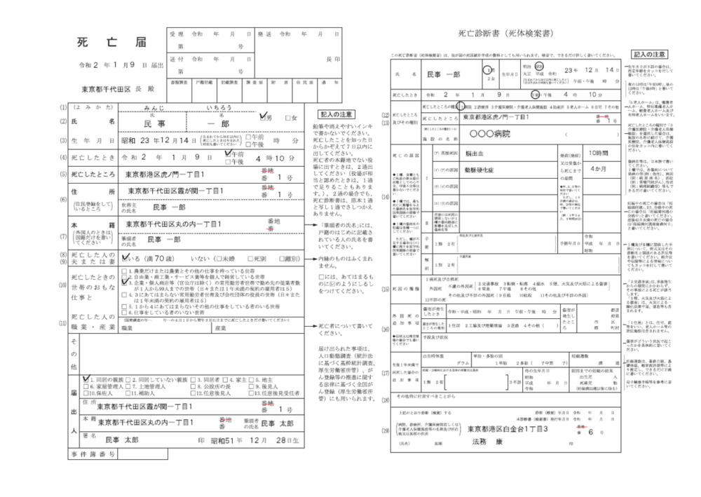 死亡届