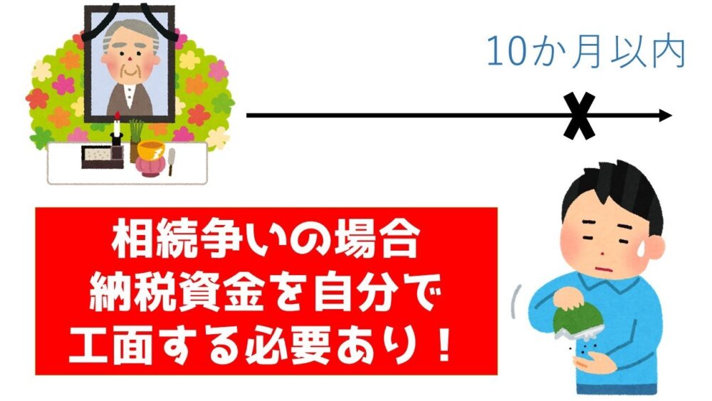 相続争いの場合納税資金を自分で工面する必要あり