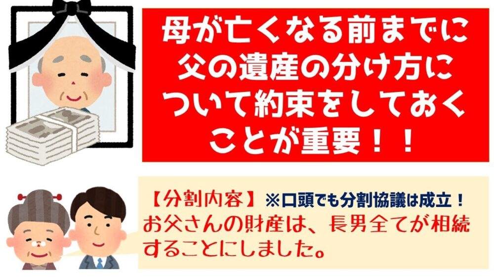 母が亡くなる前までに父の遺産の分け方について約束しておくことが重要
