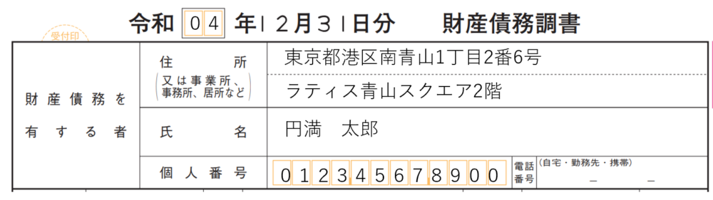 財産債務調書書き方　財産債務を有する者