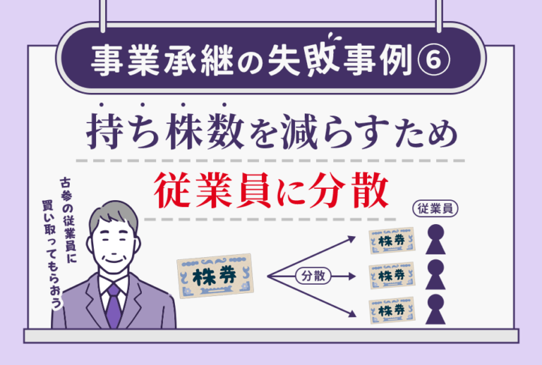事業承継の失敗事例⑥ 持ち株数を減らすため従業員に分散